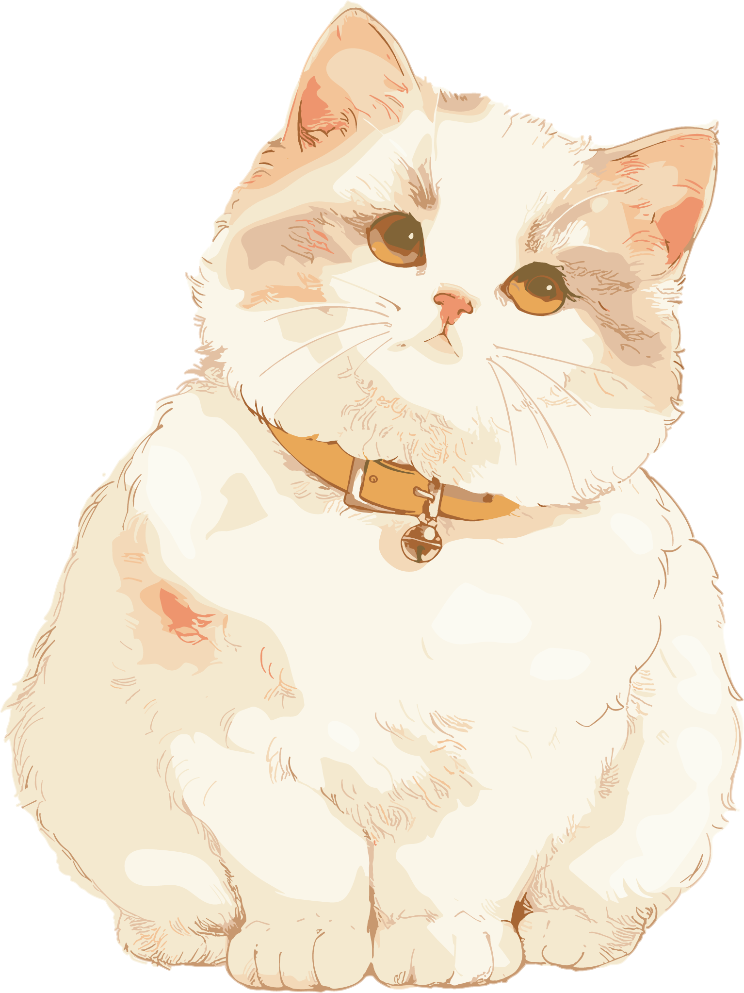 Japanese-style cat transparent background material