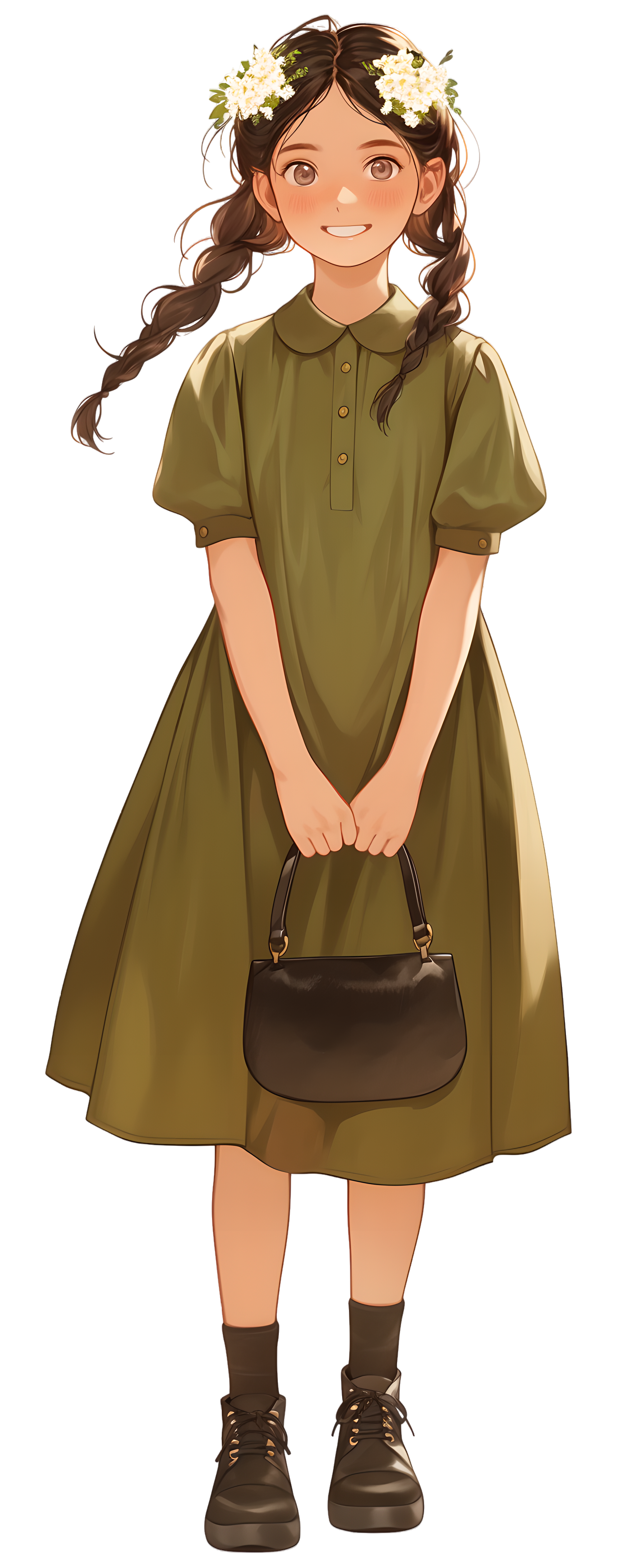 Forest-themed girl commercial use material