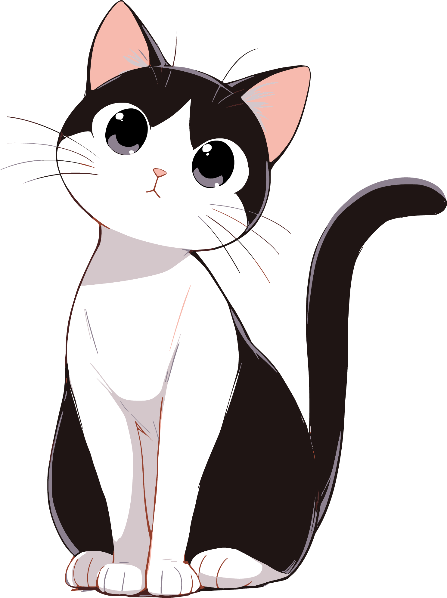 Japanese-style cute cat materials