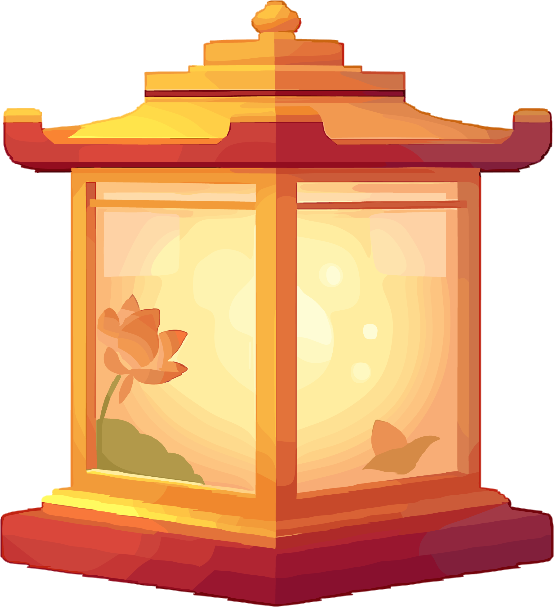 River lantern illustration design elements
