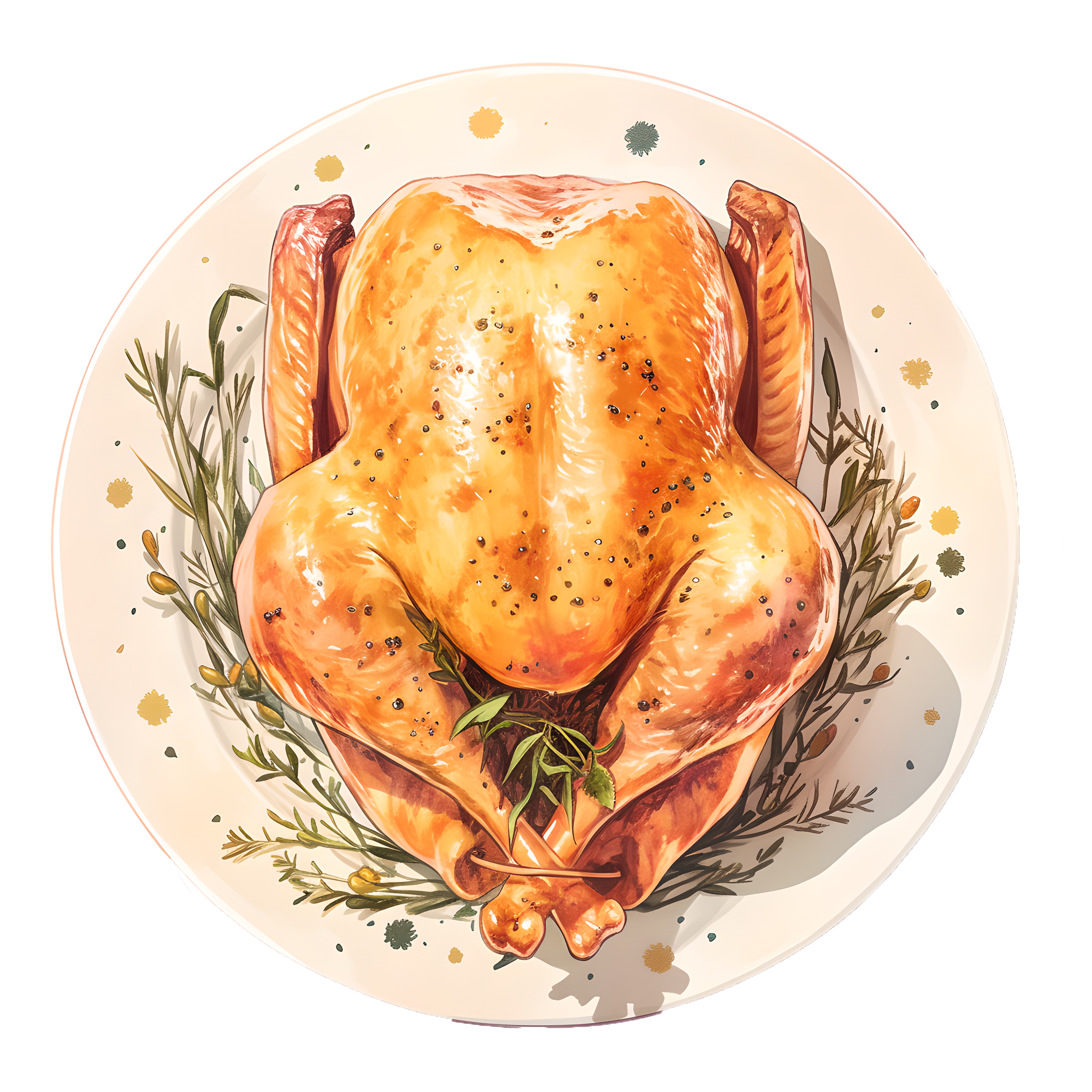 Roast turkey transparent background material