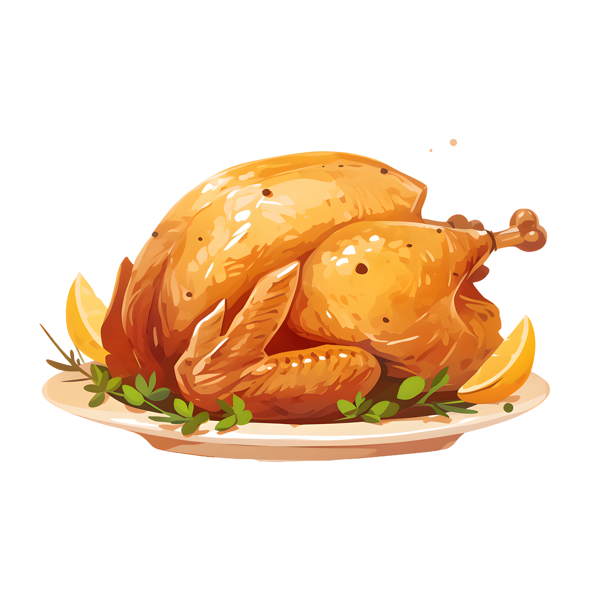 Roast turkey illustration graphic material