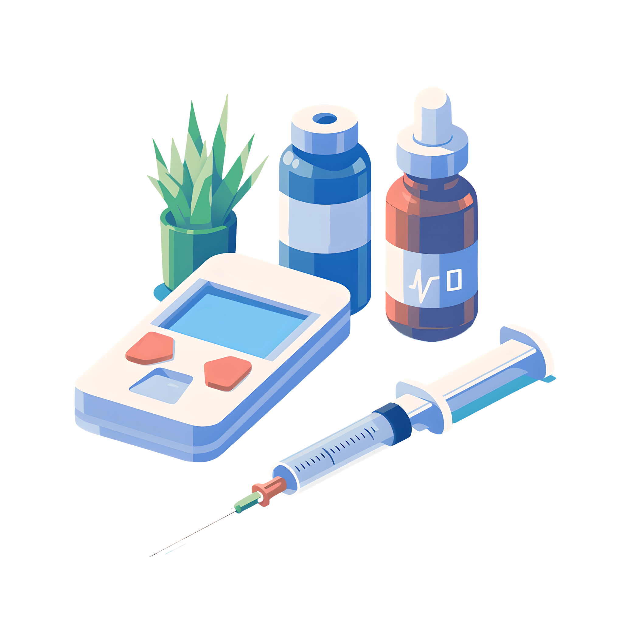 Medical needle flat illustration