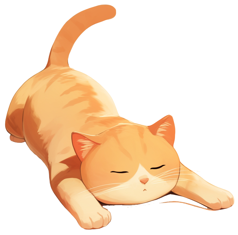 Cute cartoon illustration of an orange cat