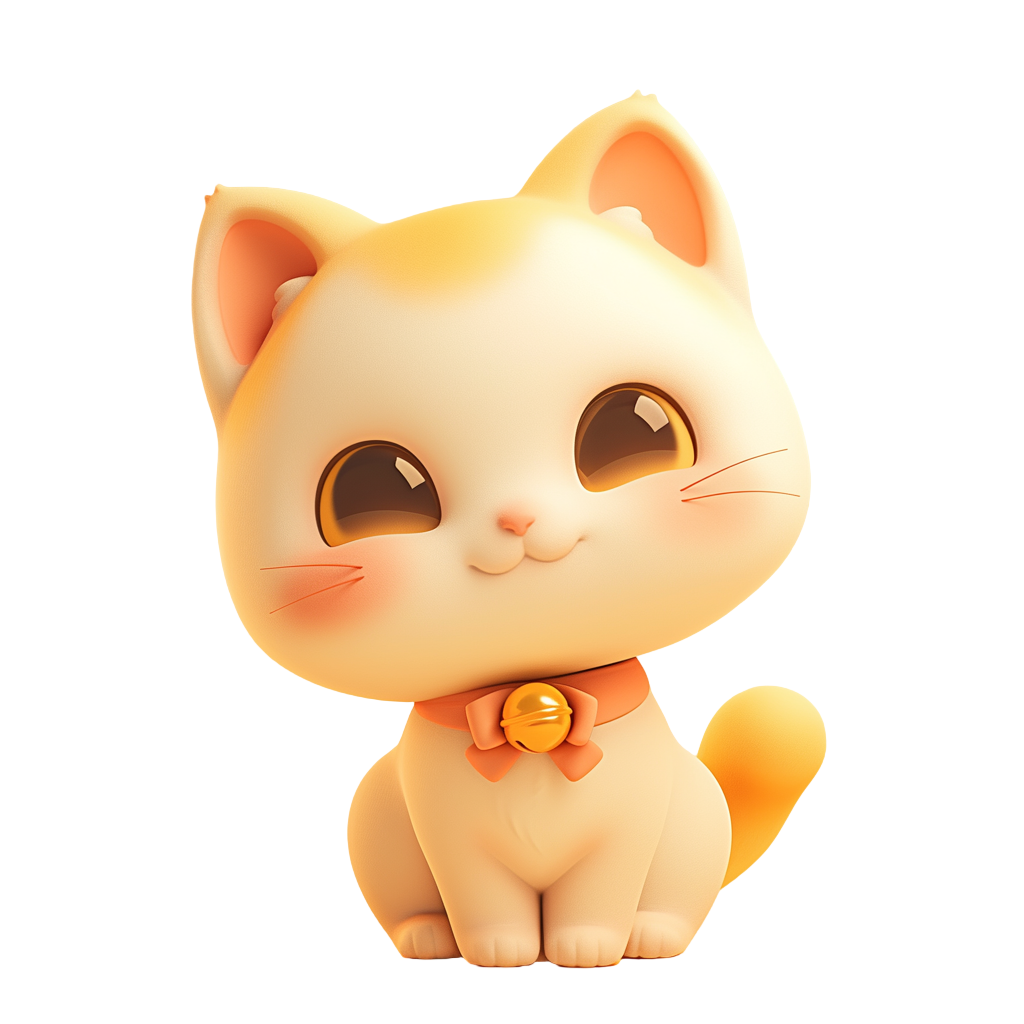 3D Cat Illustration Material