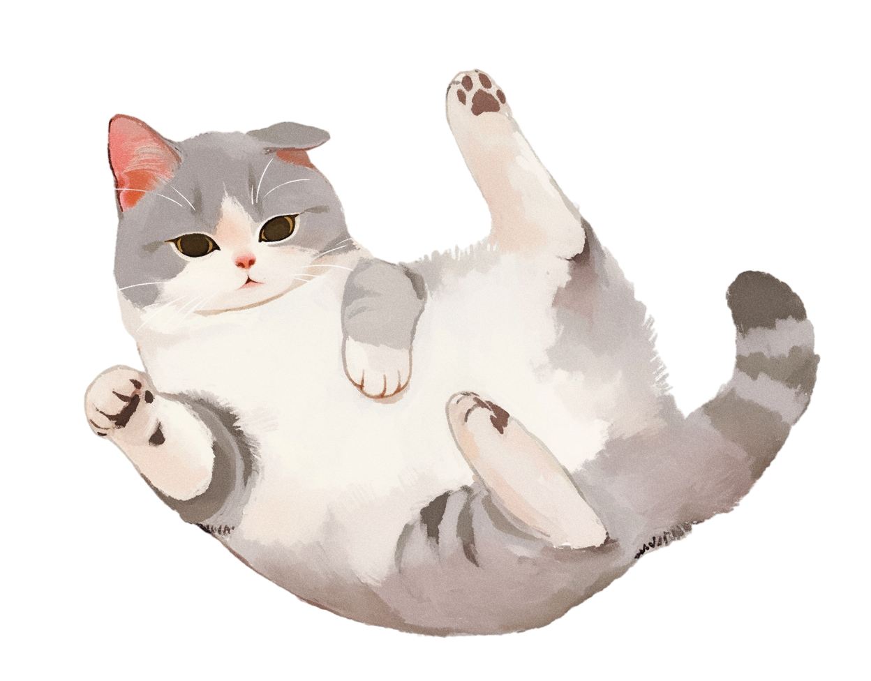 British Shorthair Cat Illustration Design Material