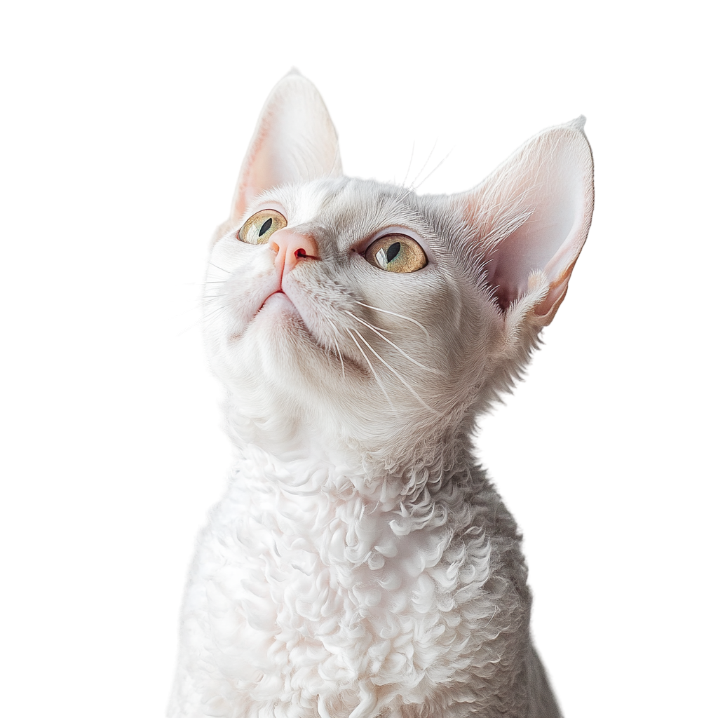Cute white cat illustration material
