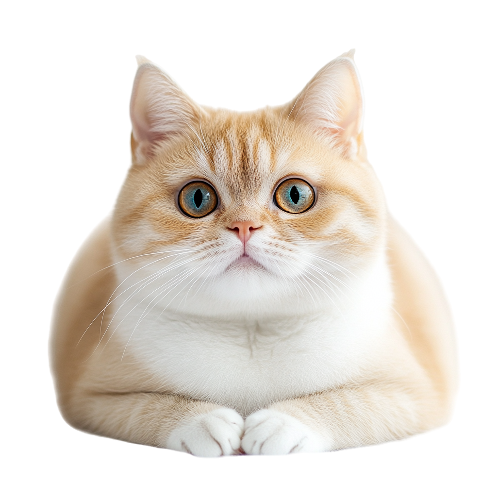 Cute cat with colorful pupils illustration