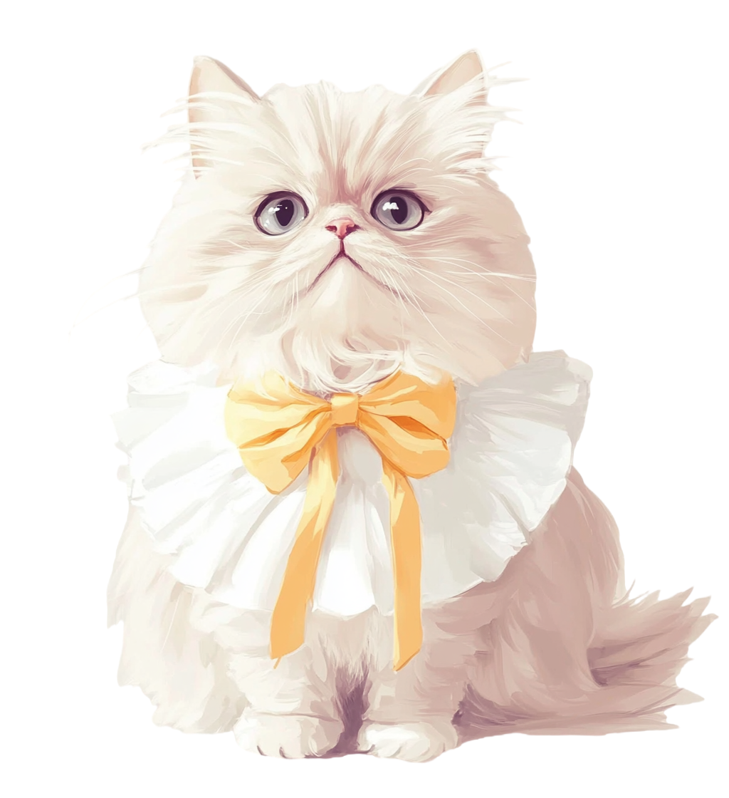 Cute illustration of a Persian cat