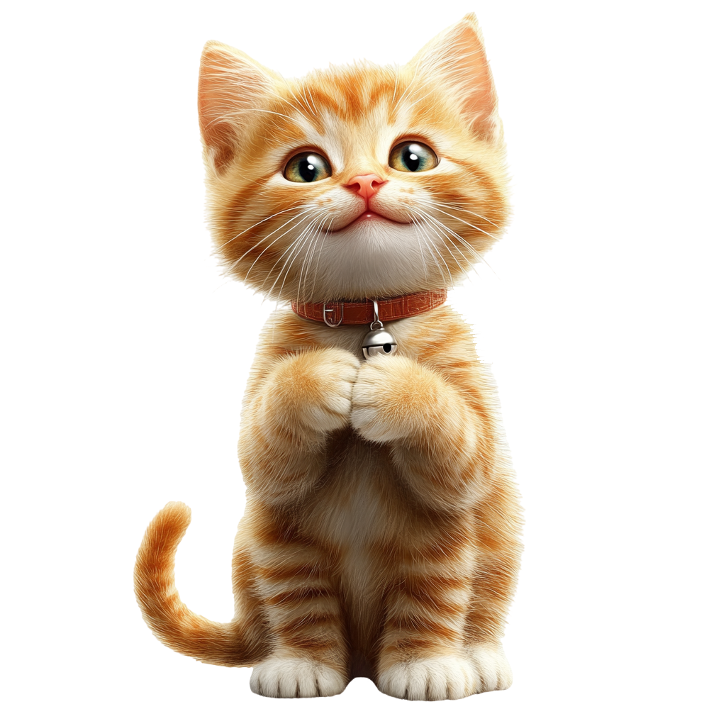 Cute pet cat transparent background element