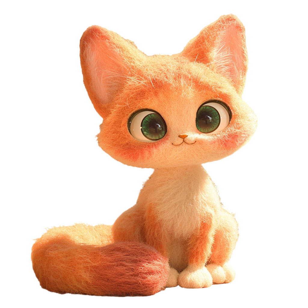 Cute felt cat illustration
