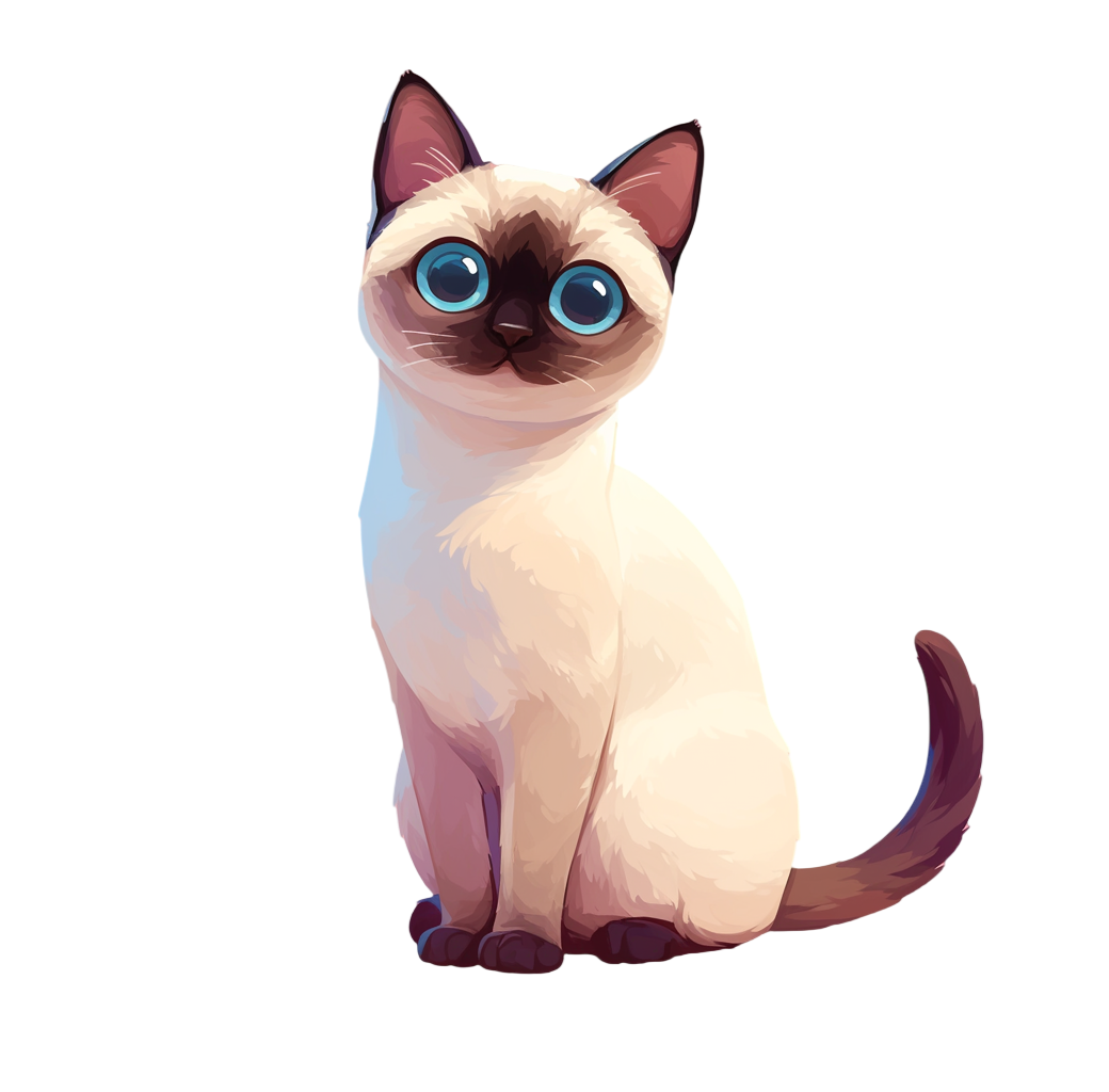 Cute Siamese cat element