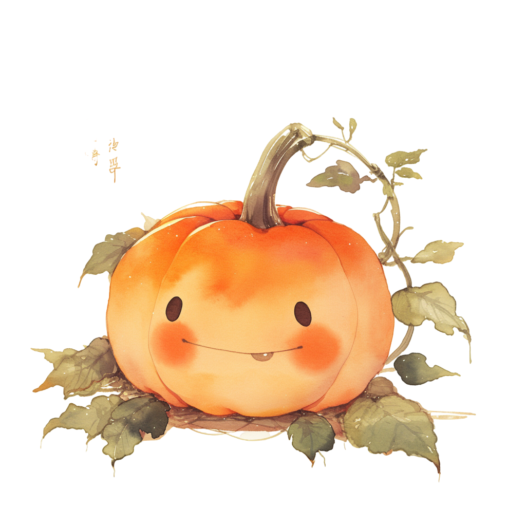 Commercially usable cute illustration of a pumpkin