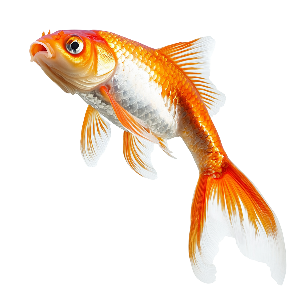Cute goldfish transparent background illustration