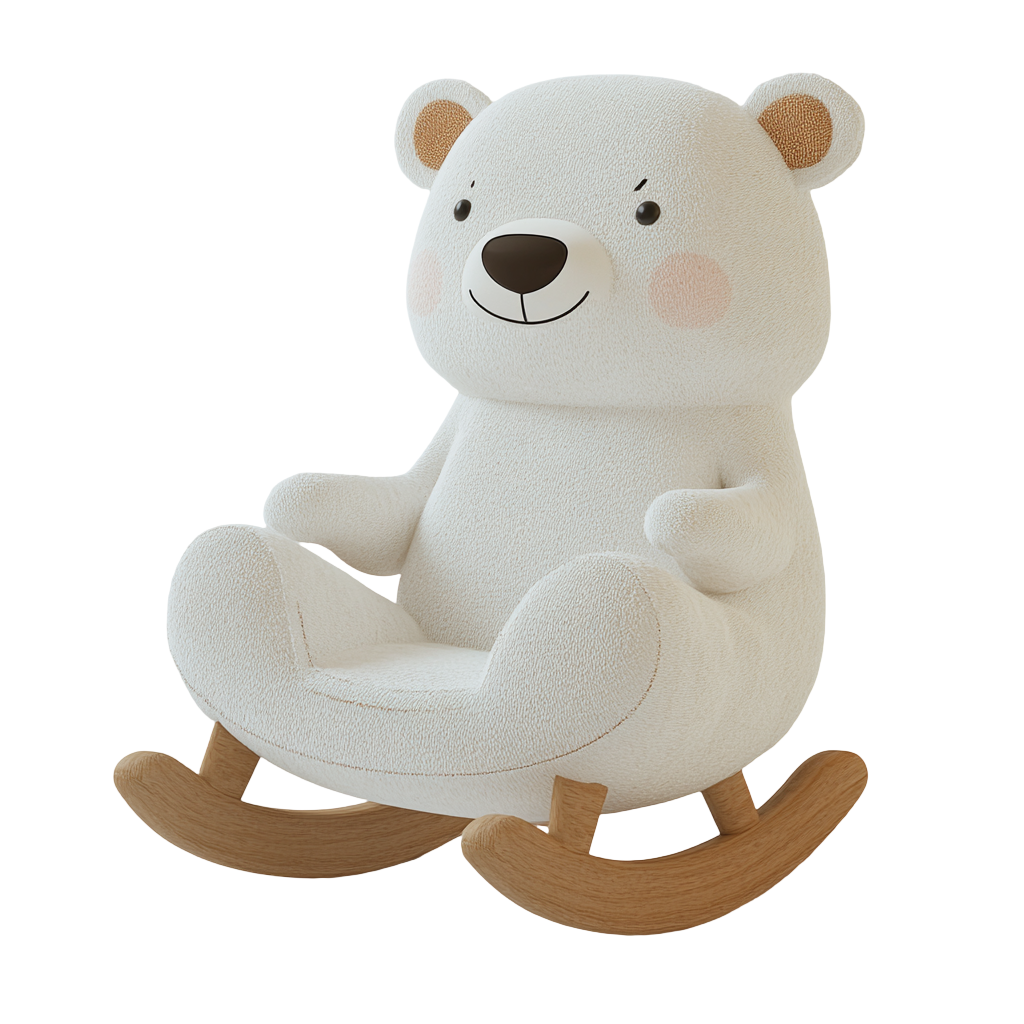 Cute bear rocking chair illustration