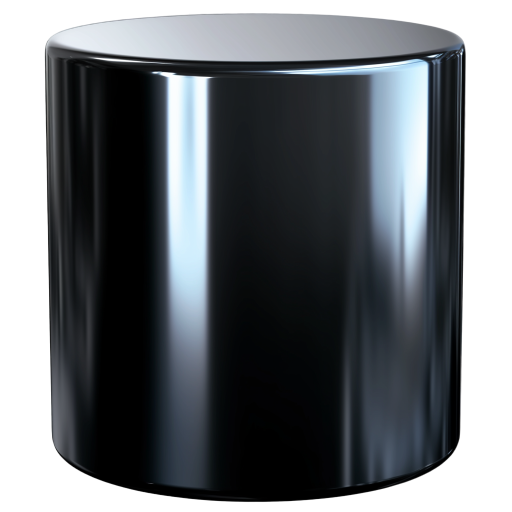 Black cylindrical illustration material