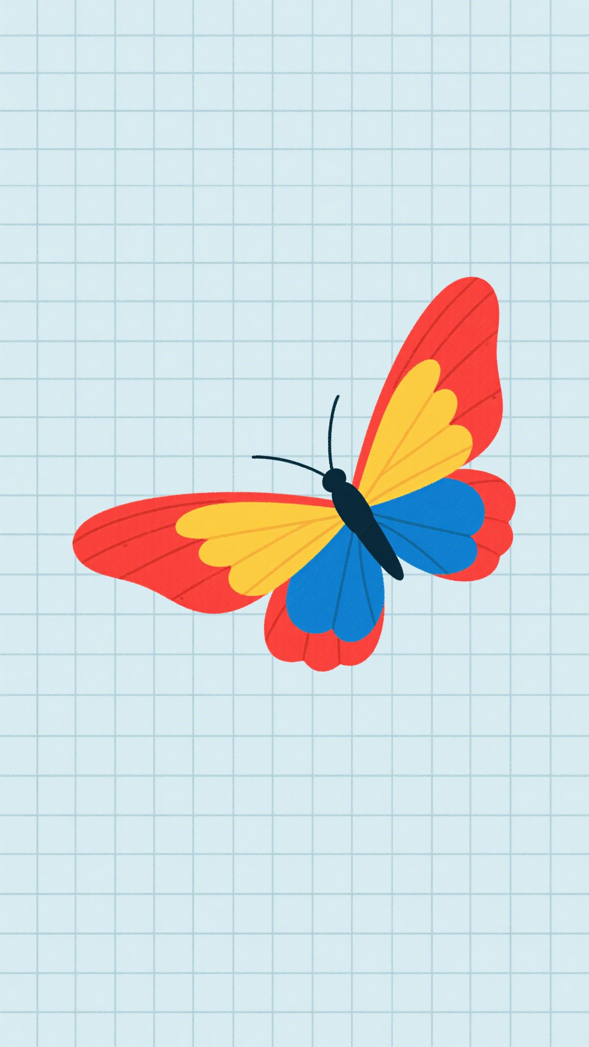 Butterfly grid background illustration material
