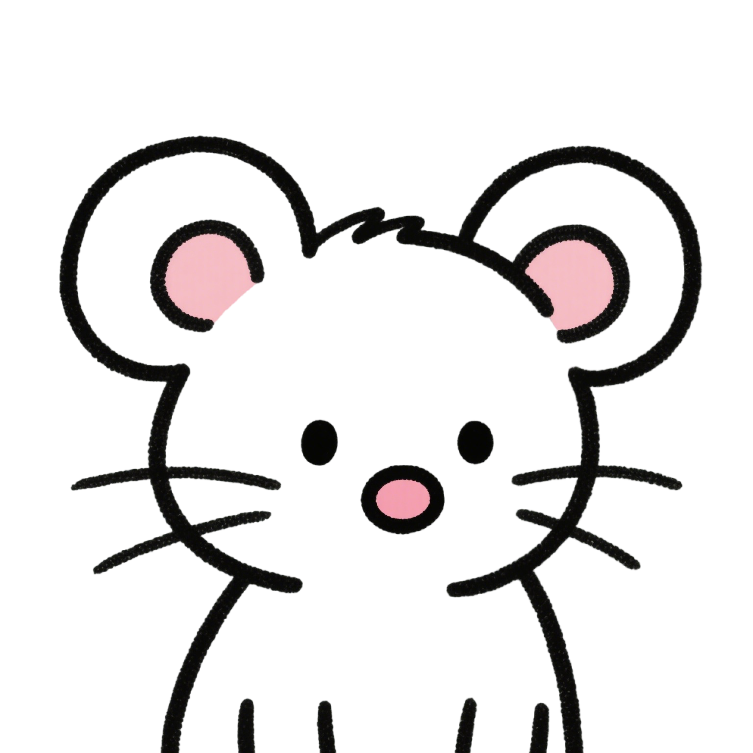 Q-version mouse doodle PNG material