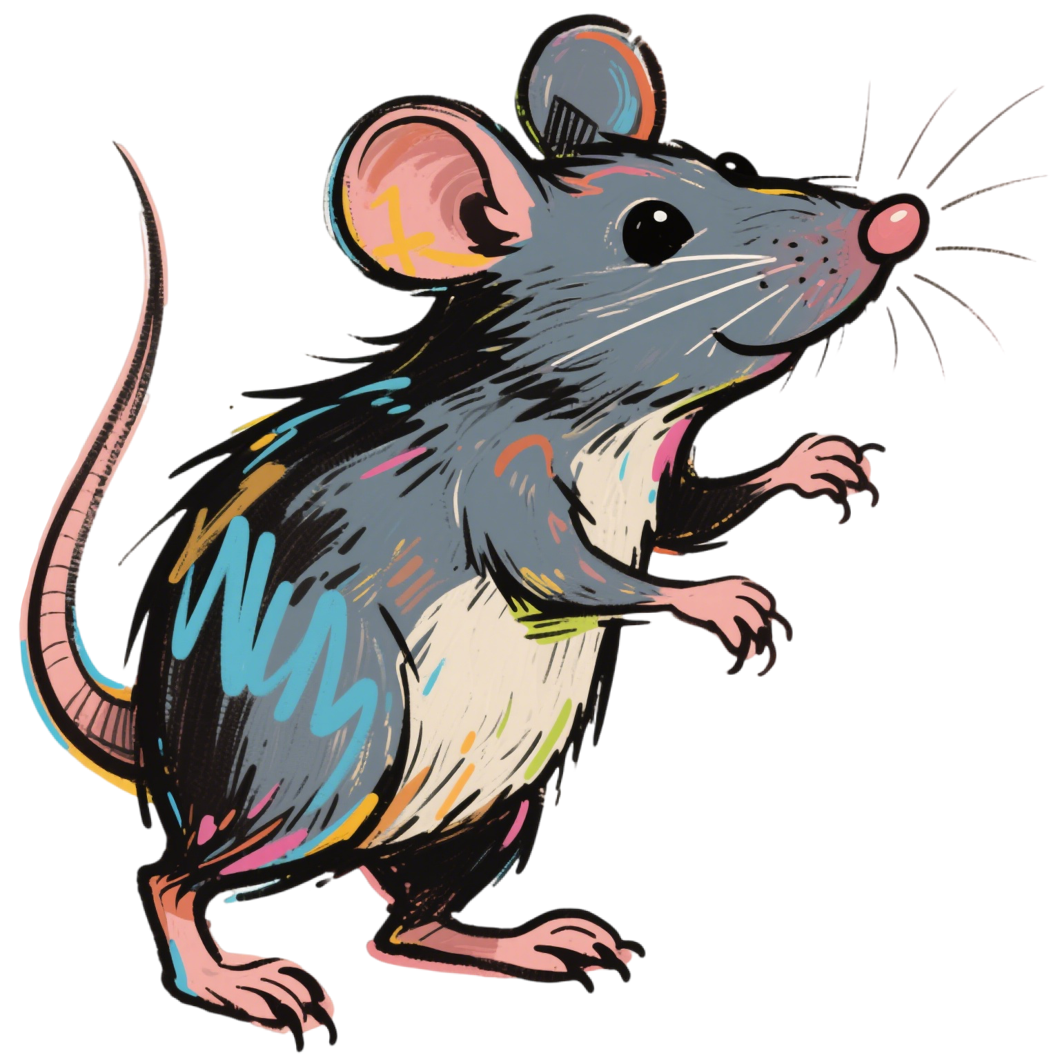 Mouse Doodle Creative PNG Material
