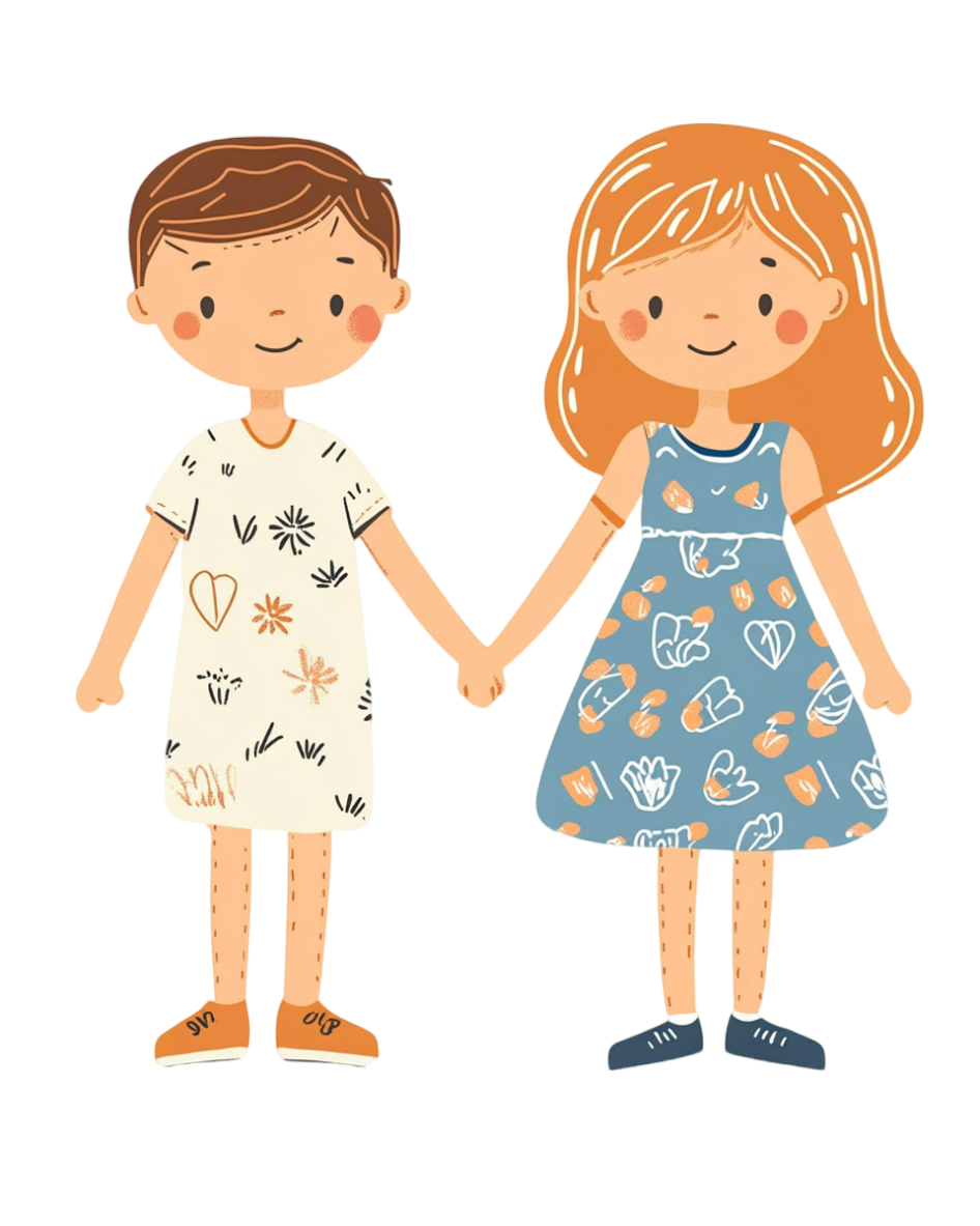 Children Holding Hands PNG Illustration