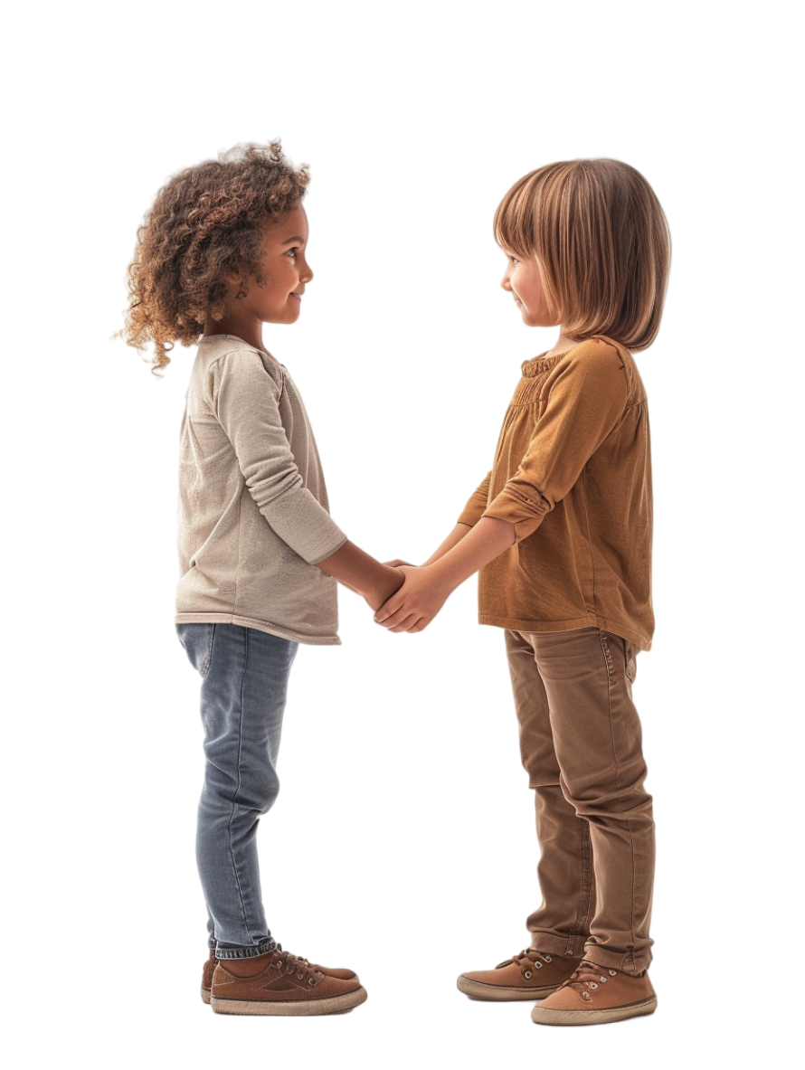 Children Hand-in-Hand PNG Elements