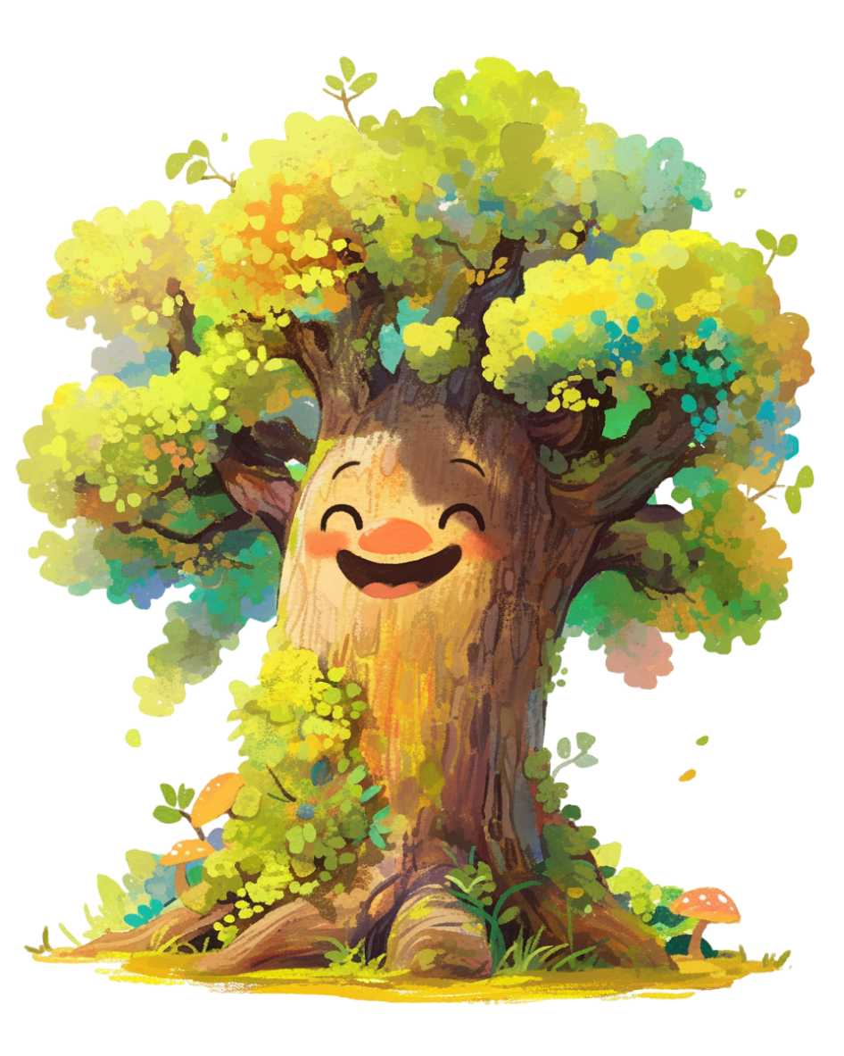 Cute cartoon tree illustration