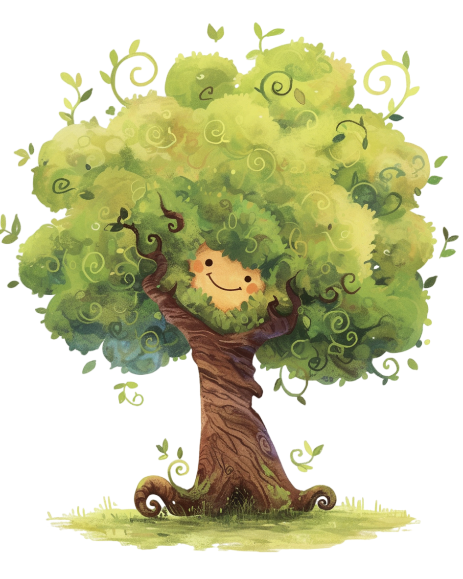 Cute cartoon tree elements