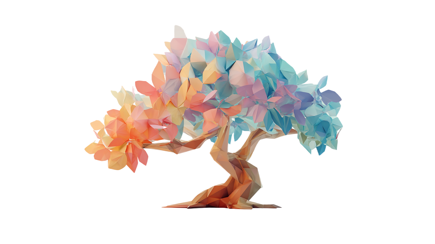 Polygonal 3D Tree Illustration