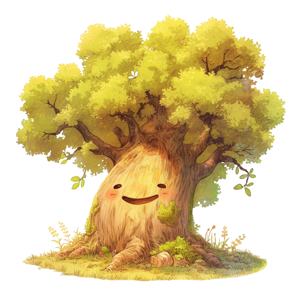 Cute cartoon tree materials