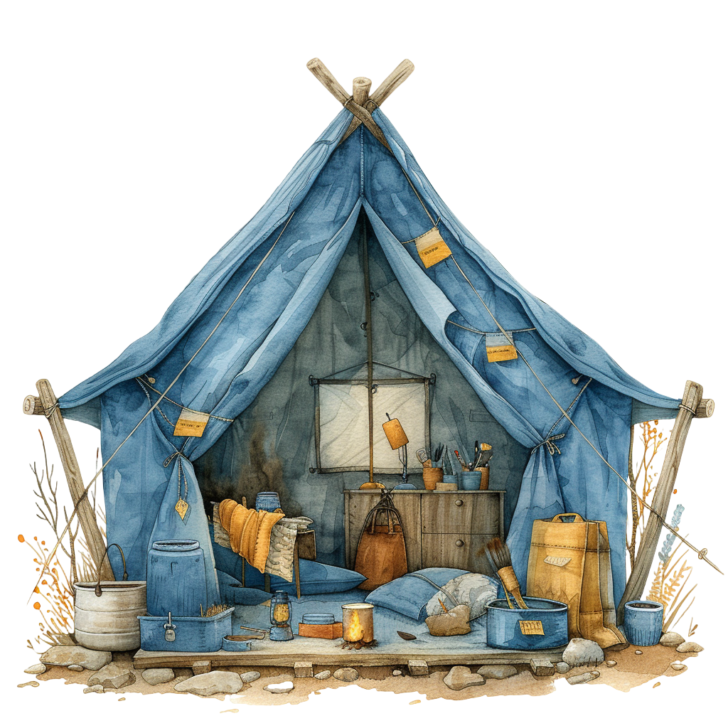 Tent watercolor wind illustration