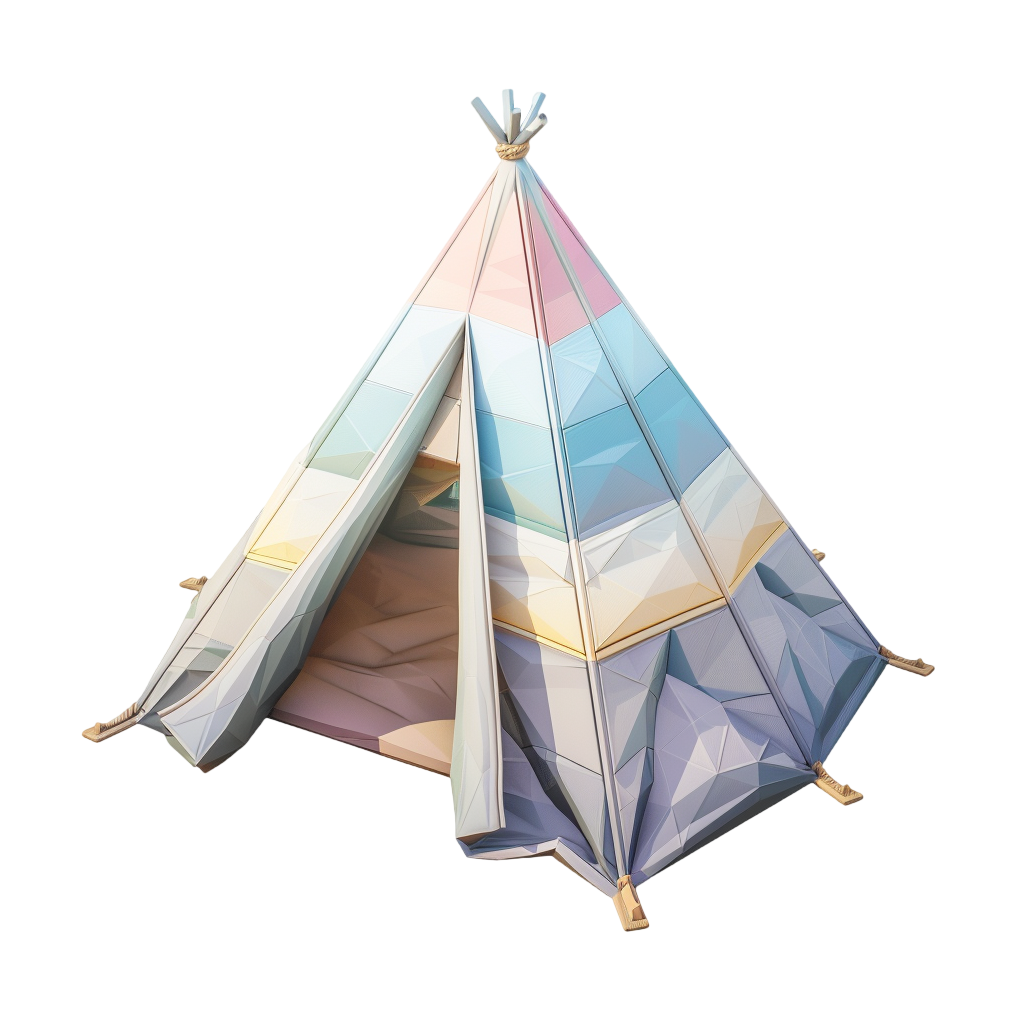 Low polygon tent illustration