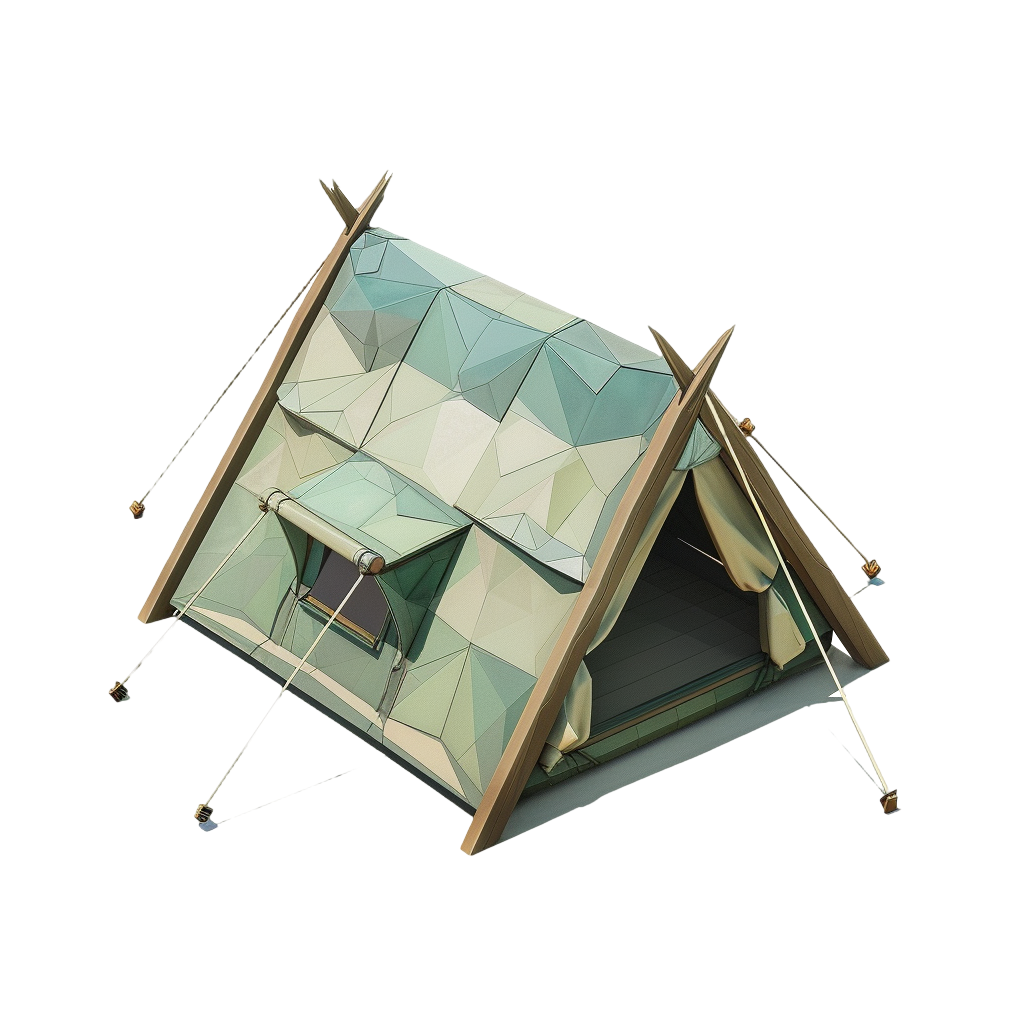 Low polygon tent material