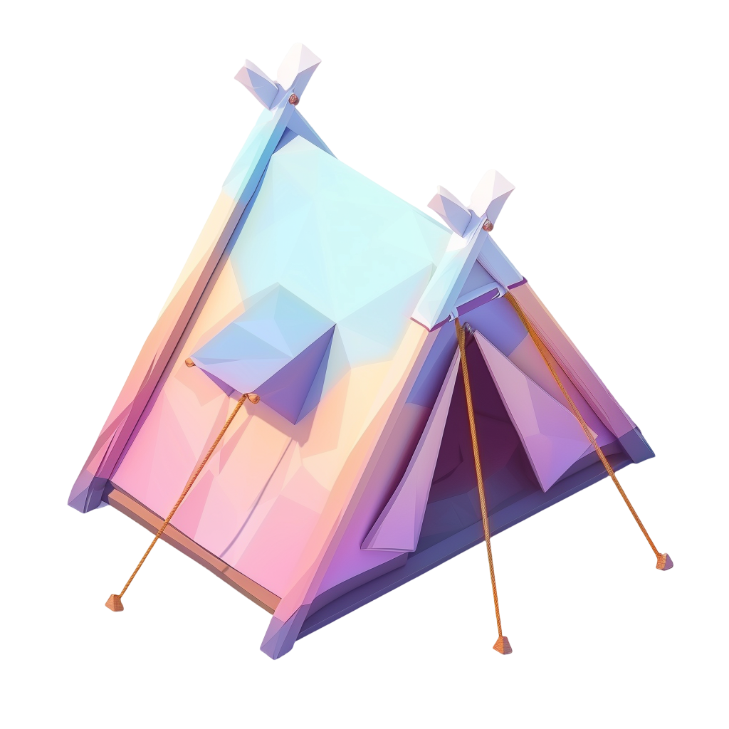 Low polygon tent illustration