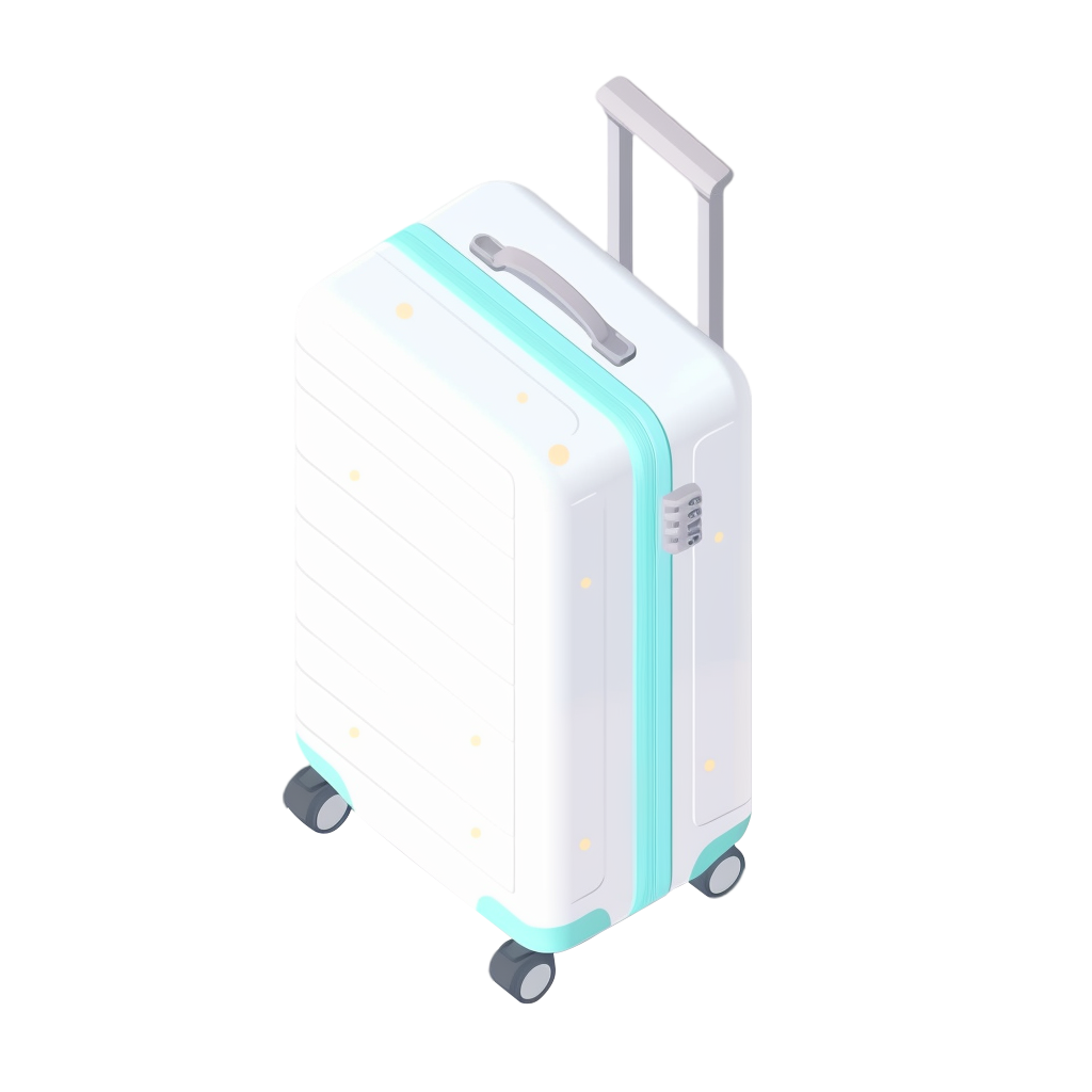 3D suitcase minimalist illustration