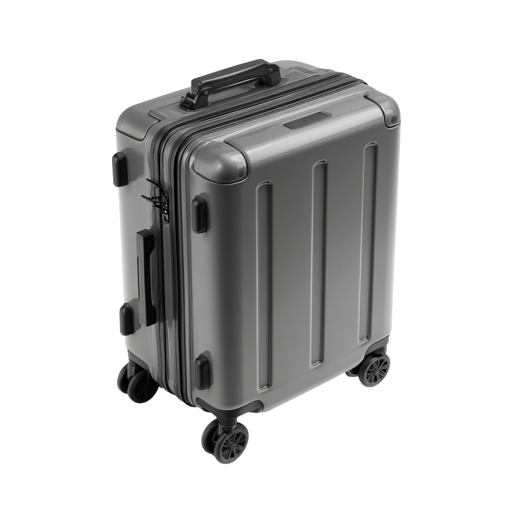 3D hard-shell suitcase illustration