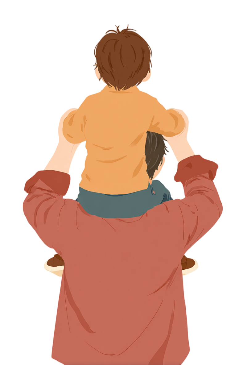 Father's Day father and son silhouette illustration