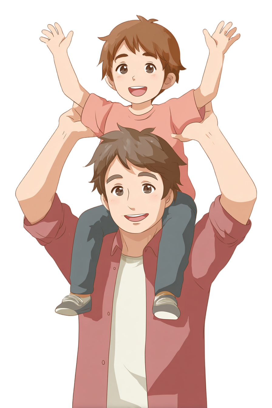 Father's Day father-daughter happiness illustration