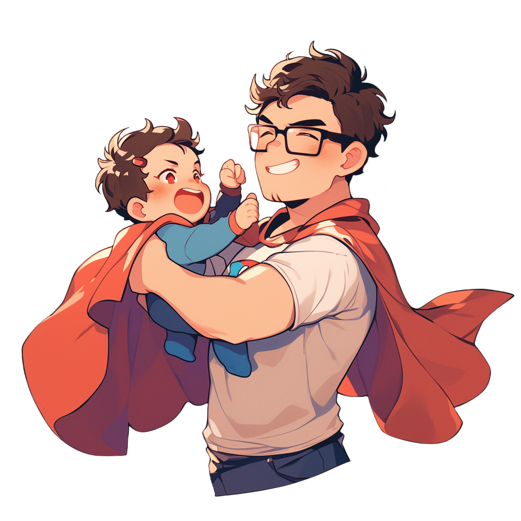 Father's Day Superhero Dad Illustration