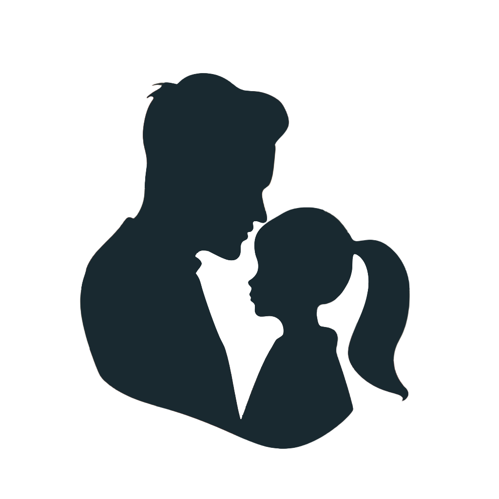 Father's Day Father-Daughter Silhouette Illustration
