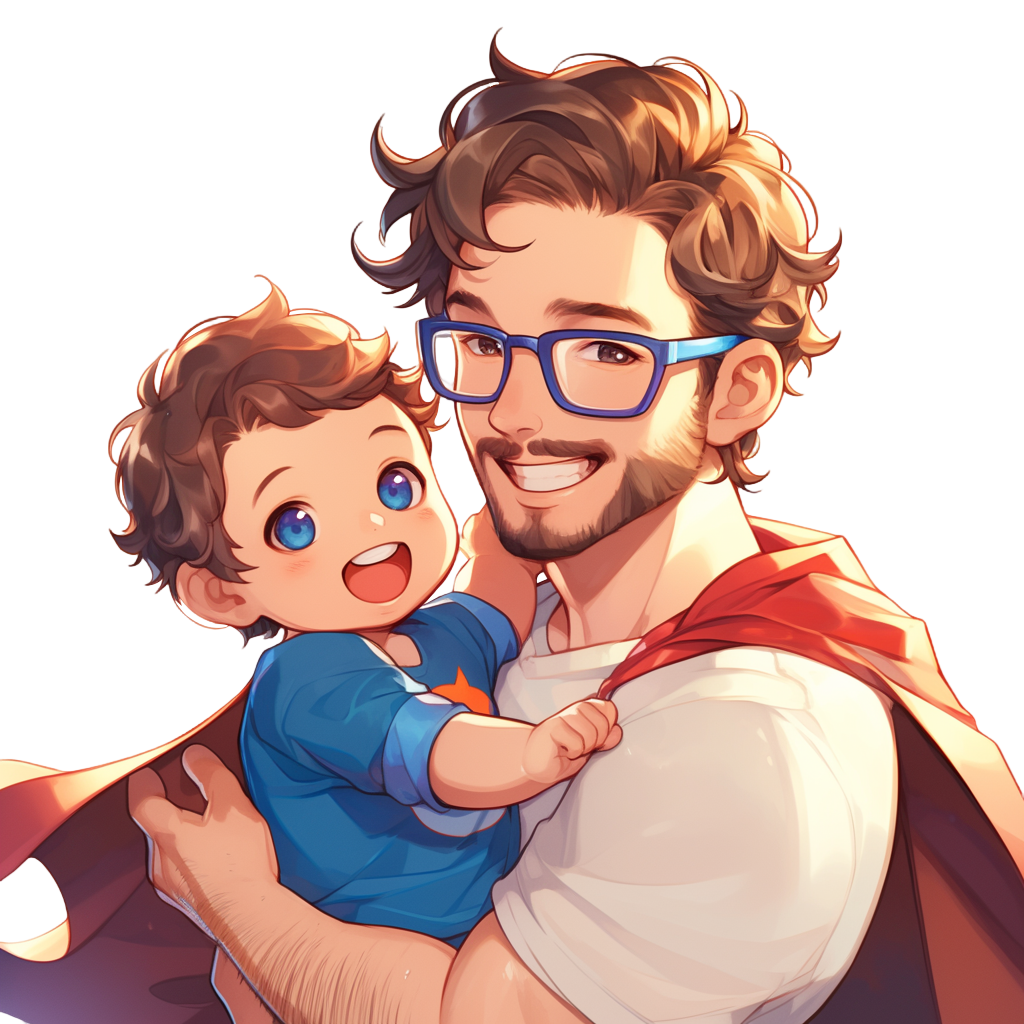 Father's Day Superhero Dad Illustration