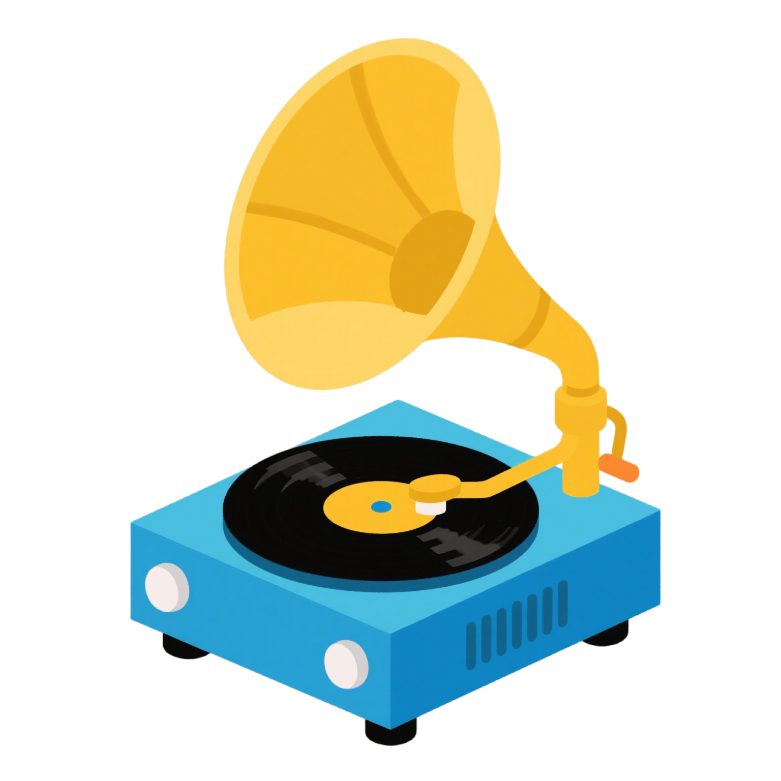 Retro-futuristic gramophone material