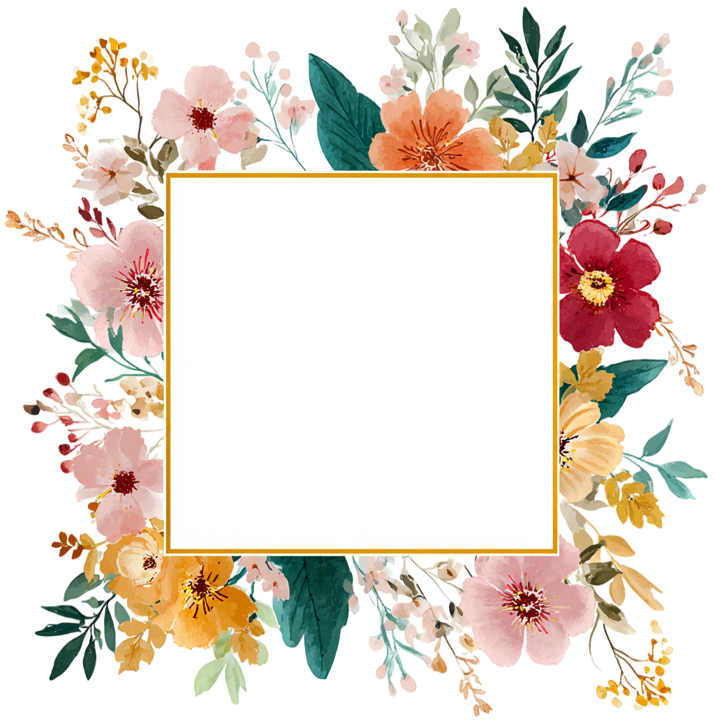 Floral border aesthetic element