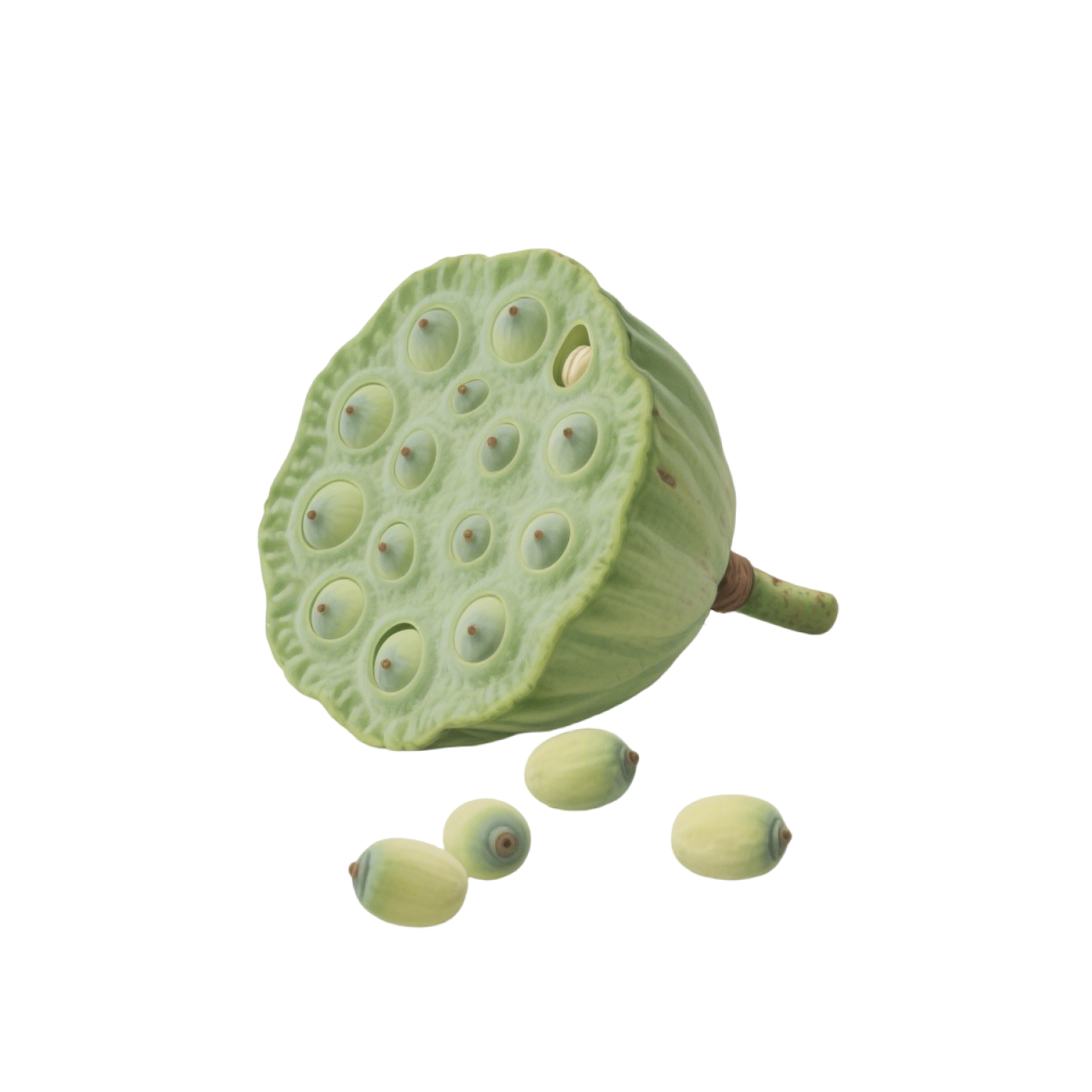 Green lotus pod element
