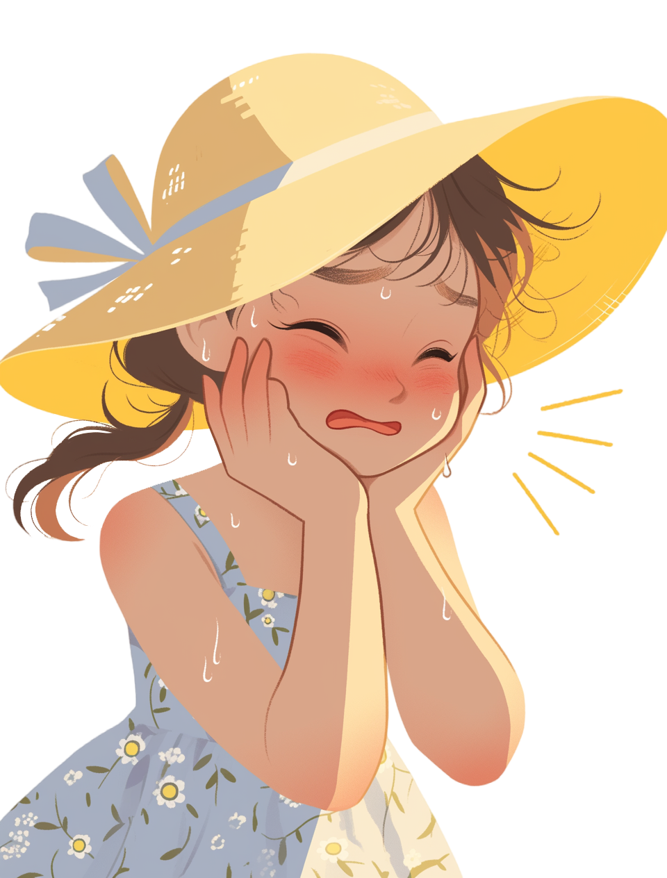 High temperature weather summer girl elements