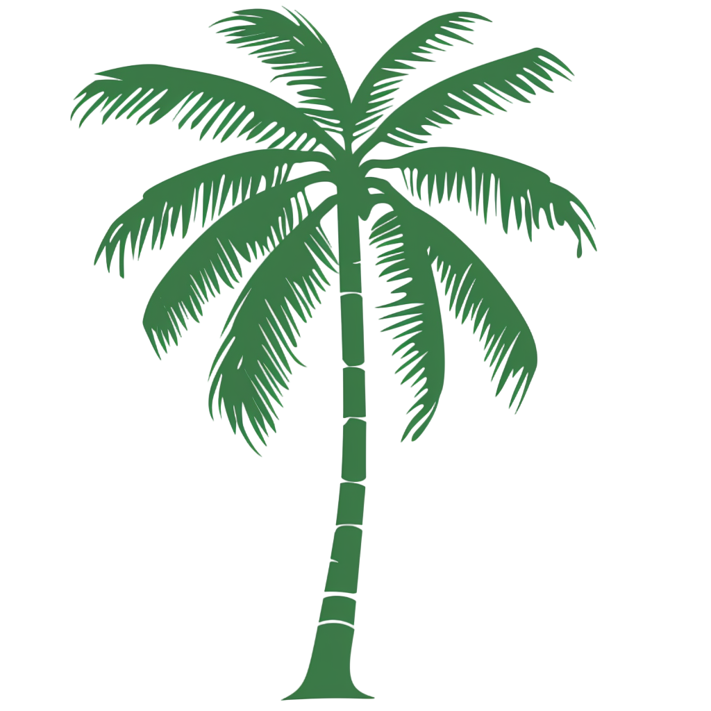 Silhouette of a palm tree, minimalist element